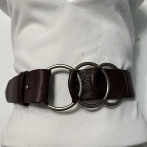 J.Jill Dark Brown Genuine Leather Belt | O-Ring Buckle | Size M